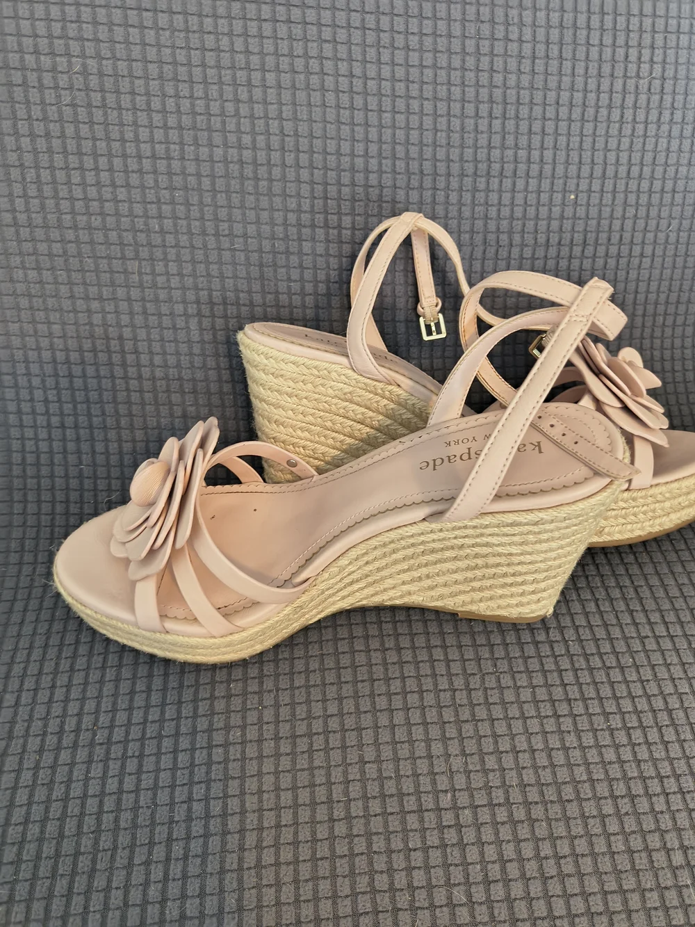 Kate Spade Pink Floral Espadrille Wedge Sandals